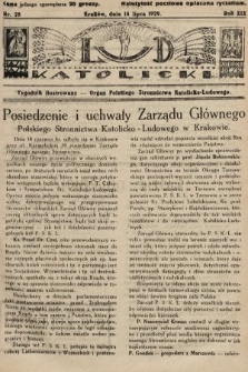 Lud Katolicki : tygodnik ilustrowany : organ Polskiego Stronnictwa Katolicko-Ludowego. 1929, nr 28