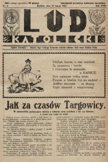 Lud Katolicki : tygodnik ilustrowany : naczelny ogran Polskiego Stronnictwa Katolicko-Ludowego. 1930, nr 8