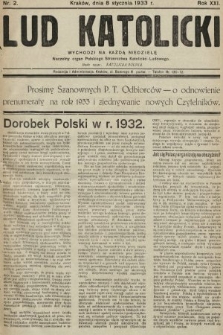 Lud Katolicki : naczelny organ Polskiego Stronnictwa Katolicko-Ludowego. 1933, nr 2