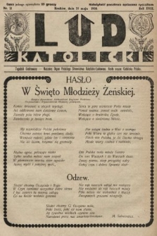 Lud Katolicki : tygodnik ilustrowany : naczelny ogran Polskiego Stronnictwa Katolicko-Ludowego. 1930, nr 21