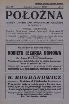 Położna : organ Stowarzyszenia Zawodowego Położnych. 1929, nr 3