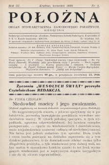 Położna : organ Stowarzyszenia Zawodowego Położnych. 1930, nr 4