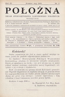 Położna : organ Stowarzyszenia Zawodowego Położnych. 1930, nr 5