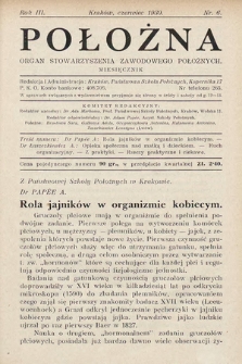 Położna : organ Stowarzyszenia Zawodowego Położnych. 1930, nr 6