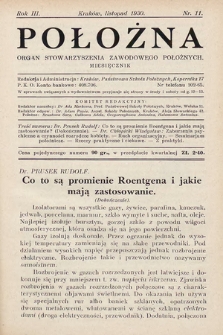 Położna : organ Stowarzyszenia Zawodowego Położnych. 1930, nr 11