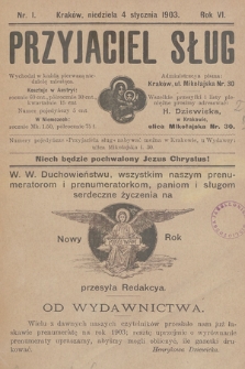 Przyjaciel Sług. 1903, nr 1