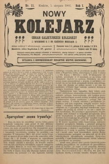 Nowy Kolejarz : organ galicyjskich kolejarzy. 1903, nr 11