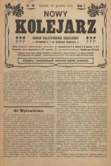 Nowy Kolejarz : organ galicyjskich kolejarzy. 1903, nr 20