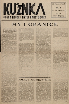 Kuźnica : organ młodej myśli państwowej. 1930, nr 4