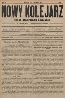 Nowy Kolejarz : organ galicyjskich kolejarzy. 1907, nr 14