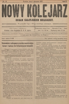 Nowy Kolejarz : organ galicyjskich kolejarzy. 1907, nr 18