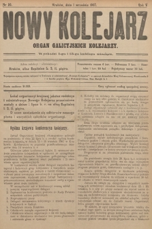 Nowy Kolejarz : organ galicyjskich kolejarzy. 1907, nr 20
