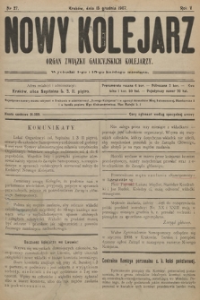 Nowy Kolejarz : organ galicyjskich kolejarzy. 1907, nr 27