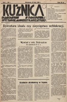 Kuźnica : dwutygodnik młodzieży demokratycznej. 1928, nr 1