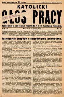 Katolicki Głos Pracy : czasopismo społeczne. 1932, nr 11