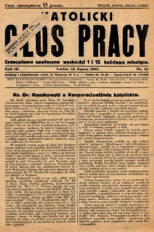 Katolicki Głos Pracy : czasopismo społeczne. 1932, nr 14