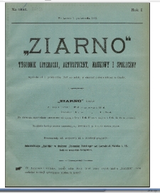 Ziarno : tygodnik literacki, artystyczny, naukowy i społeczny. 1882, nr 2