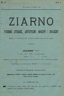 Ziarno : tygodnik literacki, artystyczny, naukowy i społeczny. 1882, nr 9