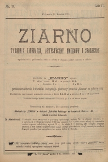 Ziarno : tygodnik literacki, artystyczny, naukowy i społeczny. 1883, nr 15