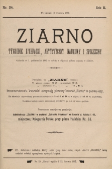 Ziarno : tygodnik literacki, artystyczny, naukowy i społeczny. 1883, nr 24