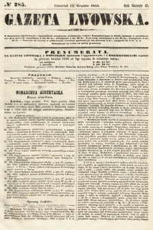 Gazeta Lwowska. 1855, nr 285