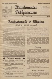 Wiadomości Bibljoteczne. 1934, nr 8-9
