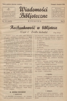 Wiadomości Bibljoteczne. 1934, nr 10-11