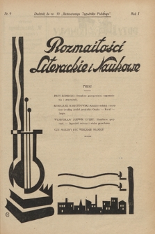 Rozmaitości Literackie i Naukowe : dodatek do nr 30 „Ilustrowanego Tygodnika Polskiego”. 1927, nr 9