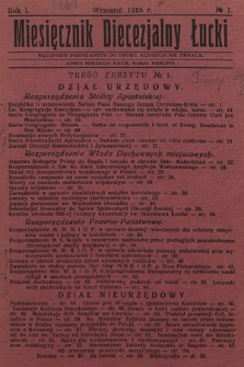 Miesięcznik Diecezjalny Łucki. 1926, nr 1