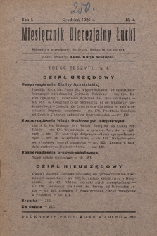 Miesięcznik Diecezjalny Łucki. 1926, nr 4