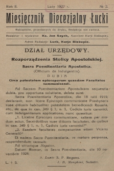 Miesięcznik Diecezjalny Łucki. 1927, nr 2