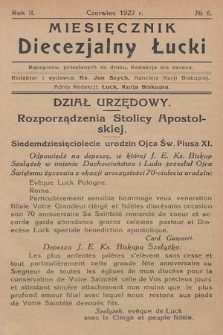 Miesięcznik Diecezjalny Łucki. 1927, nr 6