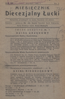 Miesięcznik Diecezjalny Łucki. 1928, nr 1
