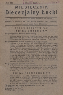 Miesięcznik Diecezjalny Łucki. 1928, nr 3