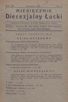 Miesięcznik Diecezjalny Łucki. 1928, nr 4