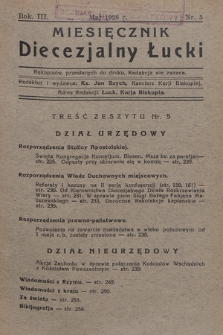 Miesięcznik Diecezjalny Łucki. 1928, nr 5