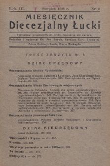 Miesięcznik Diecezjalny Łucki. 1928, nr 8