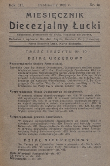 Miesięcznik Diecezjalny Łucki. 1928, nr 10