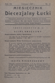 Miesięcznik Diecezjalny Łucki. 1928, nr 11