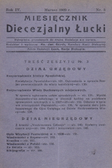 Miesięcznik Diecezjalny Łucki. 1929, nr 3