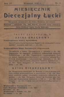 Miesięcznik Diecezjalny Łucki. 1929, nr 9
