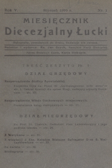 Miesięcznik Diecezjalny Łucki. 1930, nr 1