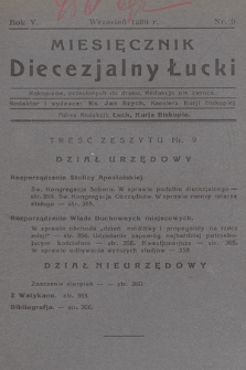Miesięcznik Diecezjalny Łucki. 1930, nr 9