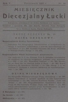 Miesięcznik Diecezjalny Łucki. 1930, nr 10
