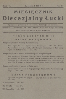 Miesięcznik Diecezjalny Łucki. 1930, nr 11