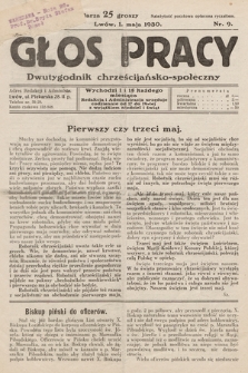 Głos Pracy : dwutygodnik chrześcijańsko-społeczny. 1930, nr 9