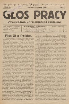Głos Pracy : dwutygodnik chrześcijańsko-społeczny. 1931, nr 5