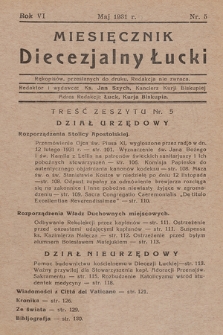 Miesięcznik Diecezjalny Łucki. 1931, nr 5