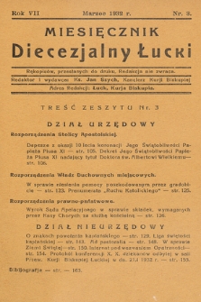 Miesięcznik Diecezjalny Łucki. 1932, nr 3