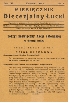 Miesięcznik Diecezjalny Łucki. 1932, nr 4